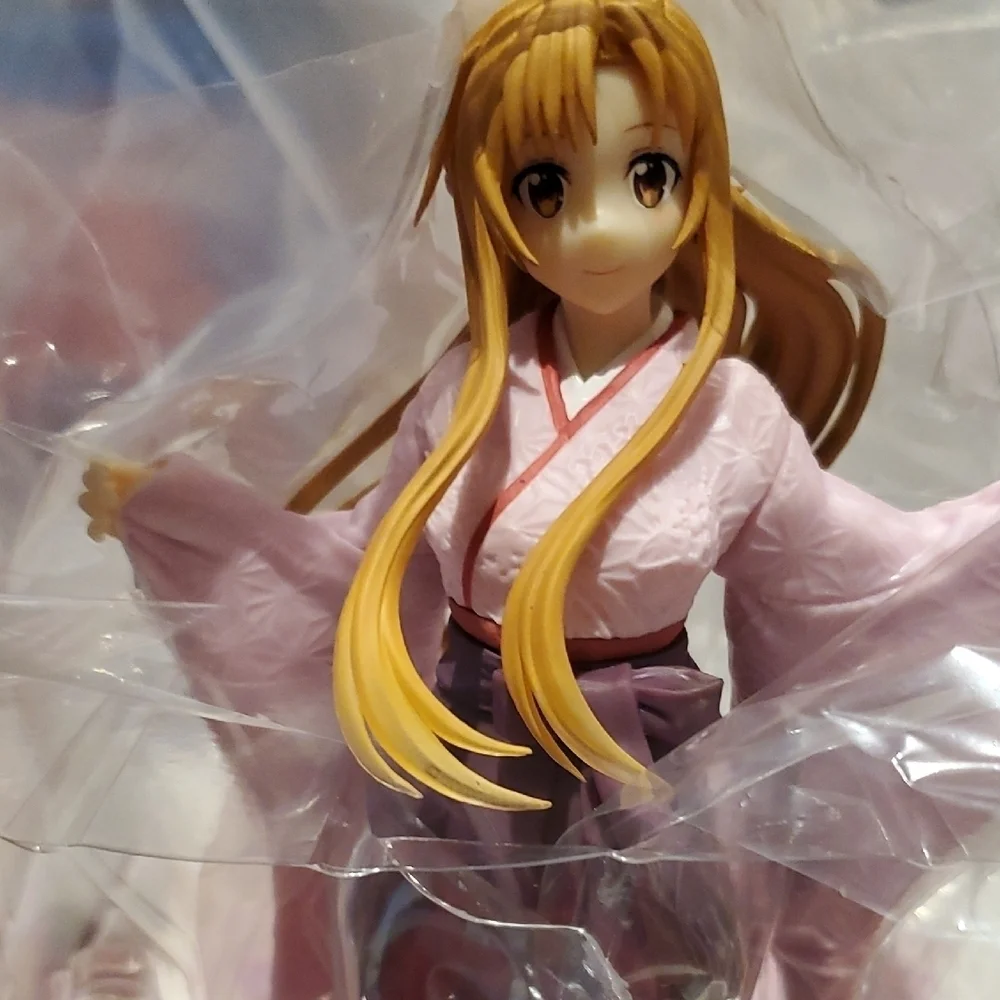 Anime Character Figurine with Pink and Purple Kimono